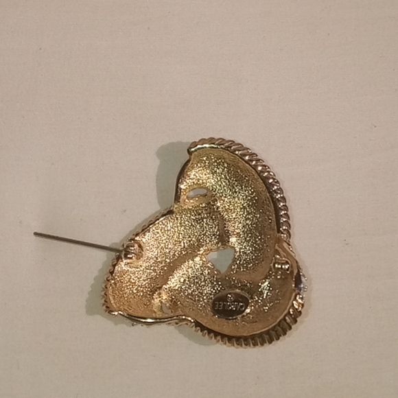 Carolee faux two tone diamond and gold brooch - Picture 2 of 3